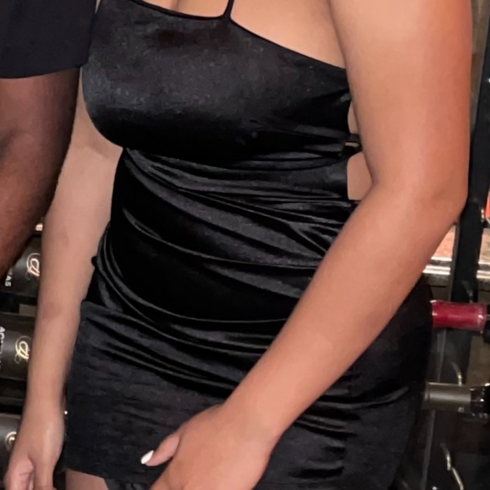 Body Con Silk Dress Open Back Crossed